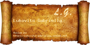 Lukovits Gabriella névjegykártya